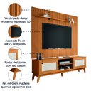 Ver imagem 4 de Rack Bancada Cairo com Painel para Tv até 75 Polegadas 1,79m Avante Cedro Ripado Impressão 3d Edn