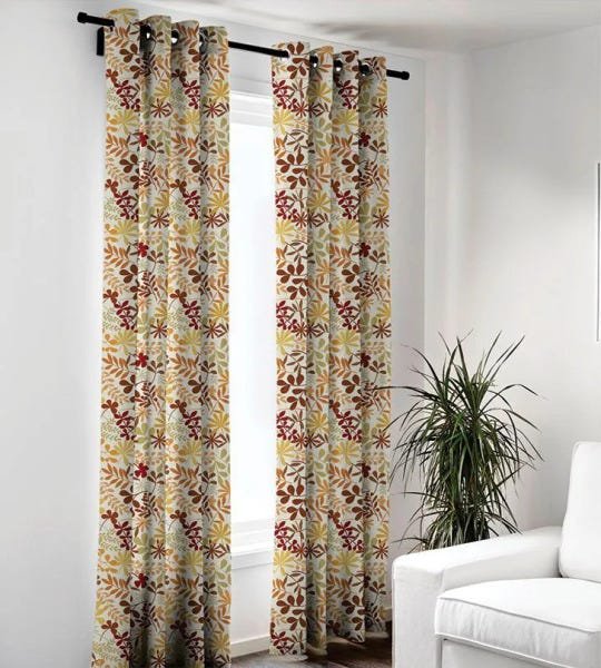 Cortina Blackout Tecido Special Line 380x250 cm para Sala, Quarto e Escritório  Floral Amarelo - 1