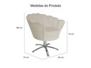 Ver imagem 3 de Kit 2 Poltronas Decorativa Pétala Base Giratória Metal Couro Bege Ms Decor