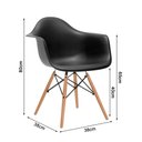 Ver imagem 6 de Mesa Jantar Industrial Canela Retangular 137x90cm Base V Ferro Preto com 6 Poltronas Eames Eiffel Pr