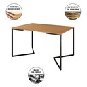 Ver imagem 3 de Mesa Jantar Industrial Canela Retangular 137x90cm Base V Ferro Preto com 6 Poltronas Eames Eiffel Pr