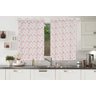 CORTINA VOIL ESTAMPADA CRAVO LILÁS 280x140 CM PARA COZINHA - 1