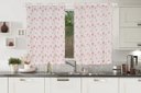 Ver imagem 1 de CORTINA VOIL ESTAMPADA FLOR LILÁS 280x140 CM PARA COZINHA