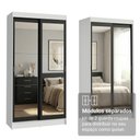 Ver imagem 6 de Conjunto 2 Guarda-Roupas 4 Portas de Correr com 4 Espelhos Branco/Preto Tokio Madesa