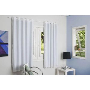 Cortina Dia A Dia Voil Liso com Blackout Branca 380x250 cm para Sala, Quarto e Escritório