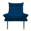 Ver imagem 2 de Kit Poltrona + Puff Tati Suede Azul Royal - Dominic Decor