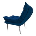 Ver imagem 4 de Kit Poltrona + Puff Tati Suede Azul Royal - Dominic Decor