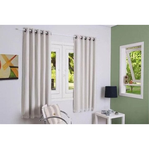 Cortina Dia A Dia Voil Liso com Blackout Marfim 280x180 cm para Sala, Quarto e Escritório