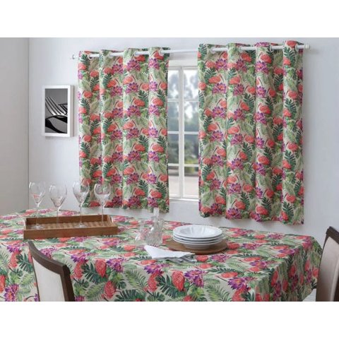 CORTINA ESTAMPADA AMAZÔNIA 280x140 CM PARA COZINHA