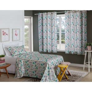 CORTINA INFANTIL ESTAMPADA UNICÓRNIO ARCO-IRIS 280x180 CM