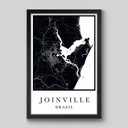 Ver imagem 1 de Quadro Mapa Joinville - 30x20cm - Moldura Caixa Preto