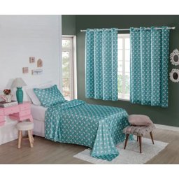 CORTINA INFANTIL ESTAMPADA UNICÓRNIO BRANCO 280x180 CM - 1