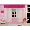 Ver imagem 1 de CORTINA DE VOIL COM FORRO DUALTEX INFANTIL BIA 280x180 CM PARA QUARTO COM LAÇO