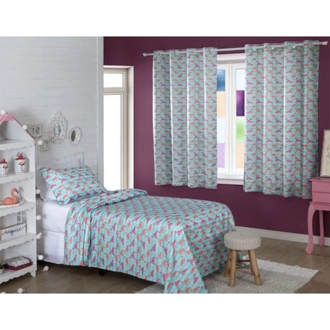 Colcha Estampada - Linha Infantil - Flamingo Rosa