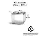 Ver imagem 2 de Pote Quadrado Cristal 5 Litros