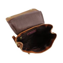 Mochila Feminina de Couro Michele – Caramelo - 5
