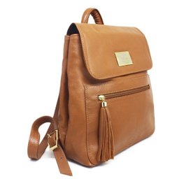 Mochila Feminina de Couro Michele – Caramelo - 2
