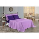 Ver imagem 4 de Jogo de Cama King Nobre 4 Peças Lençol com Elástico de 30cm de Altura Malha 100% Algodão - Lilá