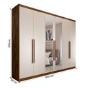 Ver imagem 5 de Guarda-Roupa Casal Madalena 6 Portas 4 Gavetas 100% MDF com Espelho Brauna/Off White - Panorama Móve