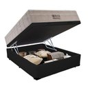 Ver imagem 2 de Cama Box Baú Casal Preto Colchão Molas Ensacadas Airtech Springpocket 138x188 - Ortobom