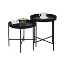 Ver imagem 5 de Mesa de Apoio Bandeja Sofá Cama Redonda 40x40cm Baixa Collie - Preto