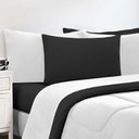 Ver imagem 3 de Kit Edredom + Jogo de Lençol Malha 100% Algodão Gran Moratta 7 Peças King - Branco-preto