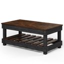 Ver imagem 1 de Mesa de Centro de Madeira com Prateleira Walnut Distressado