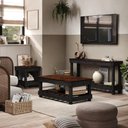 Ver imagem 5 de Mesa de Centro de Madeira com Prateleira Walnut Distressado