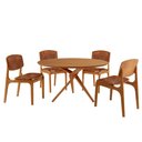 Ver imagem 2 de Sala de Jantar Mesa Ballare 135cm Tampo Laminado Redondo com 4 Cadeiras Malta
