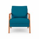 Ver imagem 6 de Kit 2 Poltronas Sala de Estar Maya Luxo Linho Azul M3 - Monari Design