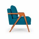 Ver imagem 7 de Kit 2 Poltronas Sala de Estar Maya Luxo Linho Azul M3 - Monari Design