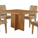 Ver mais imagens de Mesa de Jantar Olímpia 90cm Mdf Canto Copo e com 4 Cadeiras Athenas