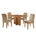 Ver imagem 2 de Mesa de Jantar Olímpia 90cm Mdf Canto Copo e com 4 Cadeiras Athenas