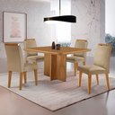 Ver imagem 1 de Mesa de Jantar Olímpia 90cm Mdf Canto Copo e com 4 Cadeiras Athenas