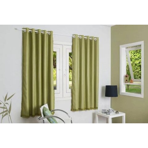 Cortina Dia A Dia Voil Liso com Blackout Verde Oliva 280x230 cm para Sala, Quarto e Escritório