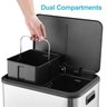 Takywep Lixeira Inox 30l Dupla com Pedal e Tampa Soft Close Prata - 3