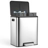 Takywep Lixeira Inox 30l Dupla com Pedal e Tampa Soft Close Prata - 1