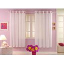Ver imagem 1 de CORTINA DE VOIL COM FORRO DUALTEX INFANTIL TALITA BRANCA 480x270 CM PARA QUARTO