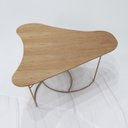 Ver imagem 7 de Mesa De Centro Boomerang Madeira Amendoa Base Metal Cobre Nacc