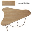 Ver imagem 5 de Mesa De Centro Boomerang Madeira Amendoa Base Metal Cobre Nacc