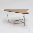 Ver imagem 6 de Mesa De Centro Boomerang Madeira Amendoa Base Metal Cobre Nacc