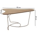 Ver imagem 4 de Mesa De Centro Boomerang Madeira Amendoa Base Metal Cobre Nacc