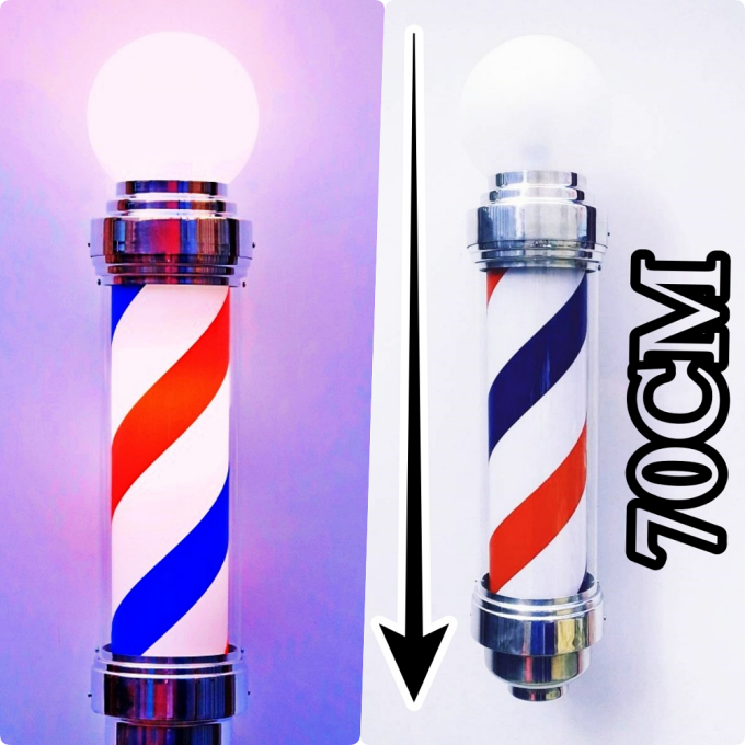 Barber Pole Giratório 70cm Estilo Americano voltagem Bivolt. - 4