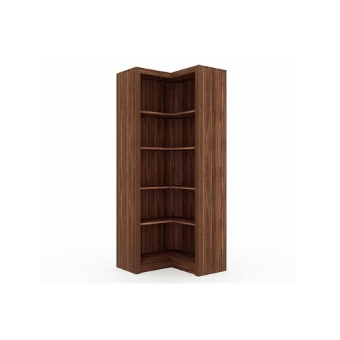 Módulo de Quarto Casal Closet Canto Oblíquo Me4132 C/ 4 Prateleiras Aberto S/ Portas Nogal - Tecno
