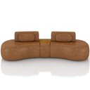 Ver imagem 3 de Sofá 4 Lugares Orgânico para Sala Living com Puff 302cm Vasti M03 Couríssimo Whisky - Lyam Decor