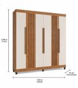 Ver imagem 4 de Guarda-Roupa Apolo 6 Portas Ripado 2 Gavetas Freijo Off White