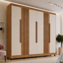 Ver imagem 1 de Guarda-Roupa Apolo 6 Portas Ripado 2 Gavetas Freijo Off White