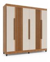 Ver imagem 3 de Guarda-Roupa Apolo 6 Portas Ripado 2 Gavetas Freijo Off White