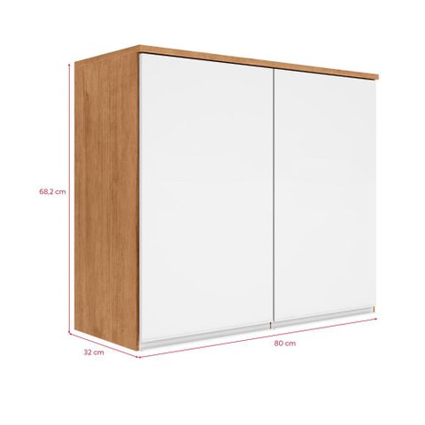 Cozinha Completa Modulada 4 Peças 10 Portas 2 Gavetas Nina Amêndo/Branco
