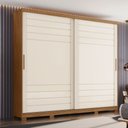Ver imagem 1 de Guarda Roupa Casal Cayman 100 Mdf 2 Portas Deslizantes com Acabamento Soft 6 Gavetas e Pes em Abs